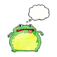 cartoon funny frog with thought bubble N21
