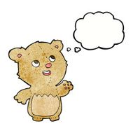 cartoon happy little teddy bear with thought bubble N9