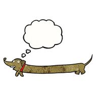 cartoon dachshund with thought bubble N19