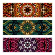 Abstract colorful ornamental ethnic banners