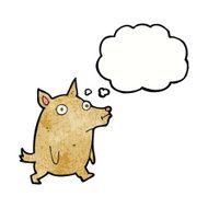cartoon funny little dog with thought bubble N20