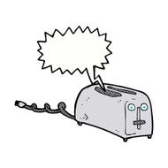 cartoon toaster with speech bubble N8