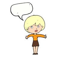 cartoon woman giving thumbs up with speech bubble N11