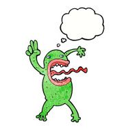 cartoon crazy frog with thought bubble N11