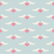 hand-drawing flying hearts seamless pattern for wedding card