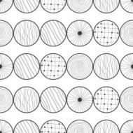 Seamless black and white abstract pattern of circles