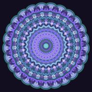 hand-drawing purple lace ornamental abstract background isolated on black cover