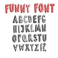 Doodle 3D vector childish font