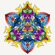 bright colored hand-drawing ornamental abstract background N4