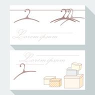 Business card set with hand drawn hangers and boxes