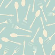 Spoon and fork seamless pattern