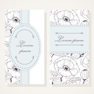 Business card set with poppies