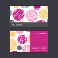 Vector abstract textured bubbles horizontal stripe frame pattern business cards N2