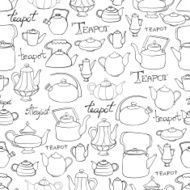 pattern with the doodle teapots N3