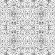 Seamless Monochrome Floral Pattern (Vector) N10