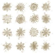 Watercolor snowflakes VECTOR star symbol graphic crystal decoration N6