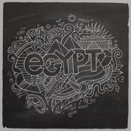Egypt hand lettering and doodles elements background N2