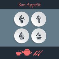 vector cupcake icons N3