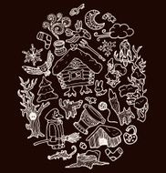 vector doodles fairy-tale characters