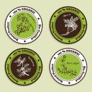 Set of Natural Organic Product badges N6