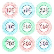 Set of nine monochrome sale icons