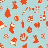 Vector Seamless New Year and Christmas Pattern Background N12