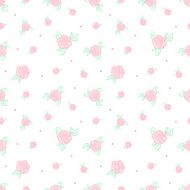 Vector minimalistic vintage retro rose flowers seamless pattern N2