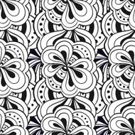 Vector doodle hand drawn abstract black and white seamless pattern N6