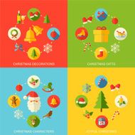 Christmas colorful flat style background