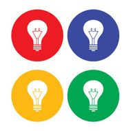 Flat simple light bulb icons