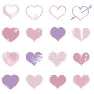 Vector Set of Sketch Hearts N4