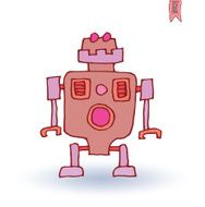 Doodle Robot cartoon vector illustration N35