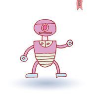 Doodle Robot cartoon vector illustration N36