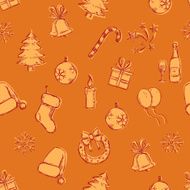 Vector Seamless New Year and Christmas Pattern N11