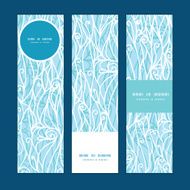 Vector abstract frost swirls texture vertical banners set pattern background