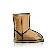 Winter boots ugg sketch for your design N3