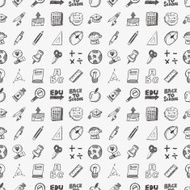 doodle back to school seamless pattern N8