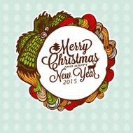 Christmas doodle wreath with gifts Vector Illustration N3