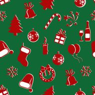 Vector Seamless New Year and Christmas Pattern Background N13