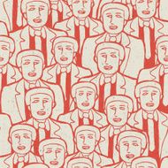 Abstract crowd of business men&#039;s Seamless pattern vector conce