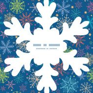Vector colorful doodle snowflakes Christmas snowflake silhouette pattern frame card
