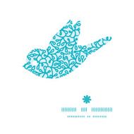 Vector abstract underwater plants bird silhouette pattern frame