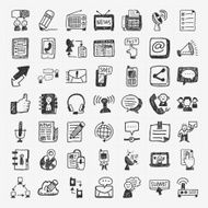 doodle communication icons set N9