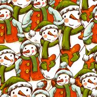 Hand-drawn Christmas Seamless Background N3