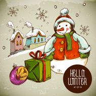 Snowman illustration for Christmas design N2