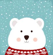 winter card with cute bear