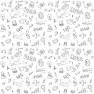 Seamless pattern of business and finance infographic design elements