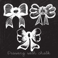 Set of bows drawn with chalk vector