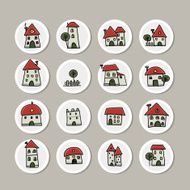 Set of houses sketch for your design N2