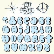 Graffiti bubble vector font N2